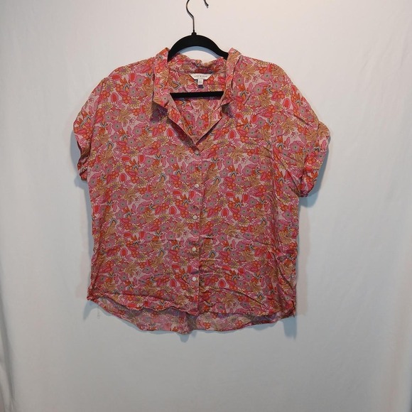 Lucky Brand Tops - Lucky Brand L Floral Bohemian Button up shirt super soft oversized boho indie